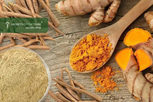 Turmeric powder in a bowl for making healthy drinks