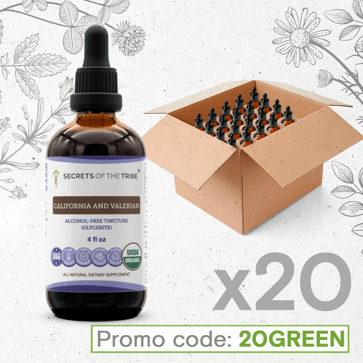 California and Valerian Tincture Bundle 20 Secrets Of The Tribe Tincture Secrets Of The Tribe
