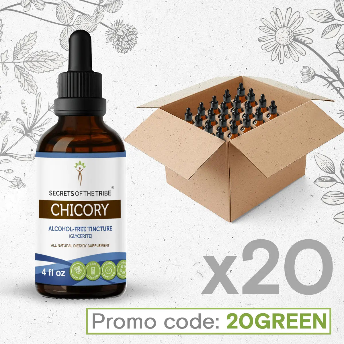 Chicory Tincture Bundle 20 Secrets Of The Tribe Tincture Secrets Of The Tribe