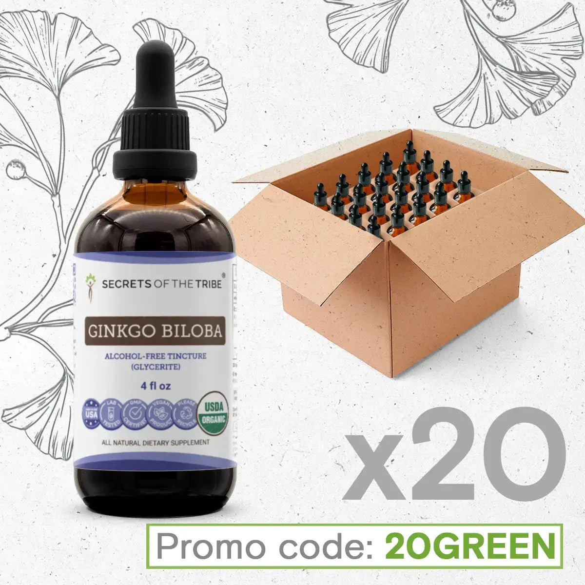 Ginkgo Biloba Tincture Bundle 20 Secrets Of The Tribe Tincture Secrets Of The Tribe