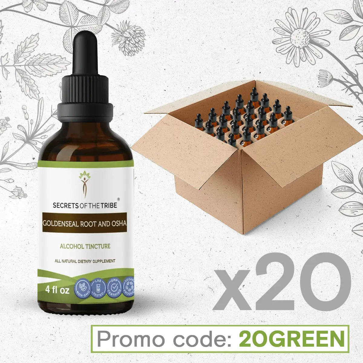 Goldenseal Root and Osha Tincture Bundle 20 Secrets Of The Tribe Tincture Secrets Of The Tribe