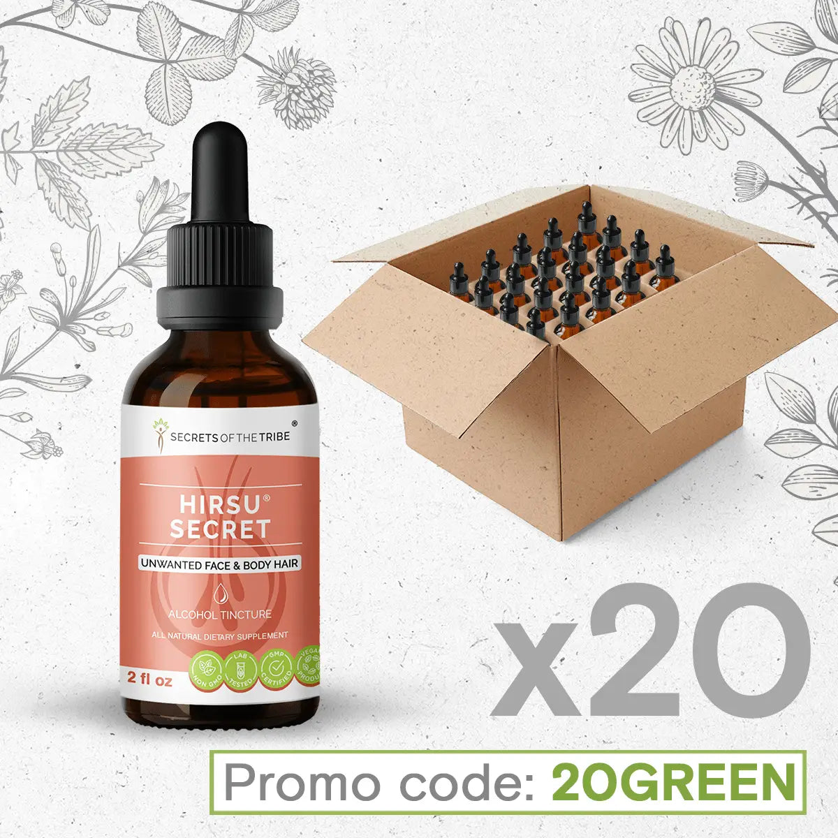 Hirsu Secret. Unwanted Face & Body Hair Bundle 20 Secrets Of The Tribe Blend Secrets Of The Tribe