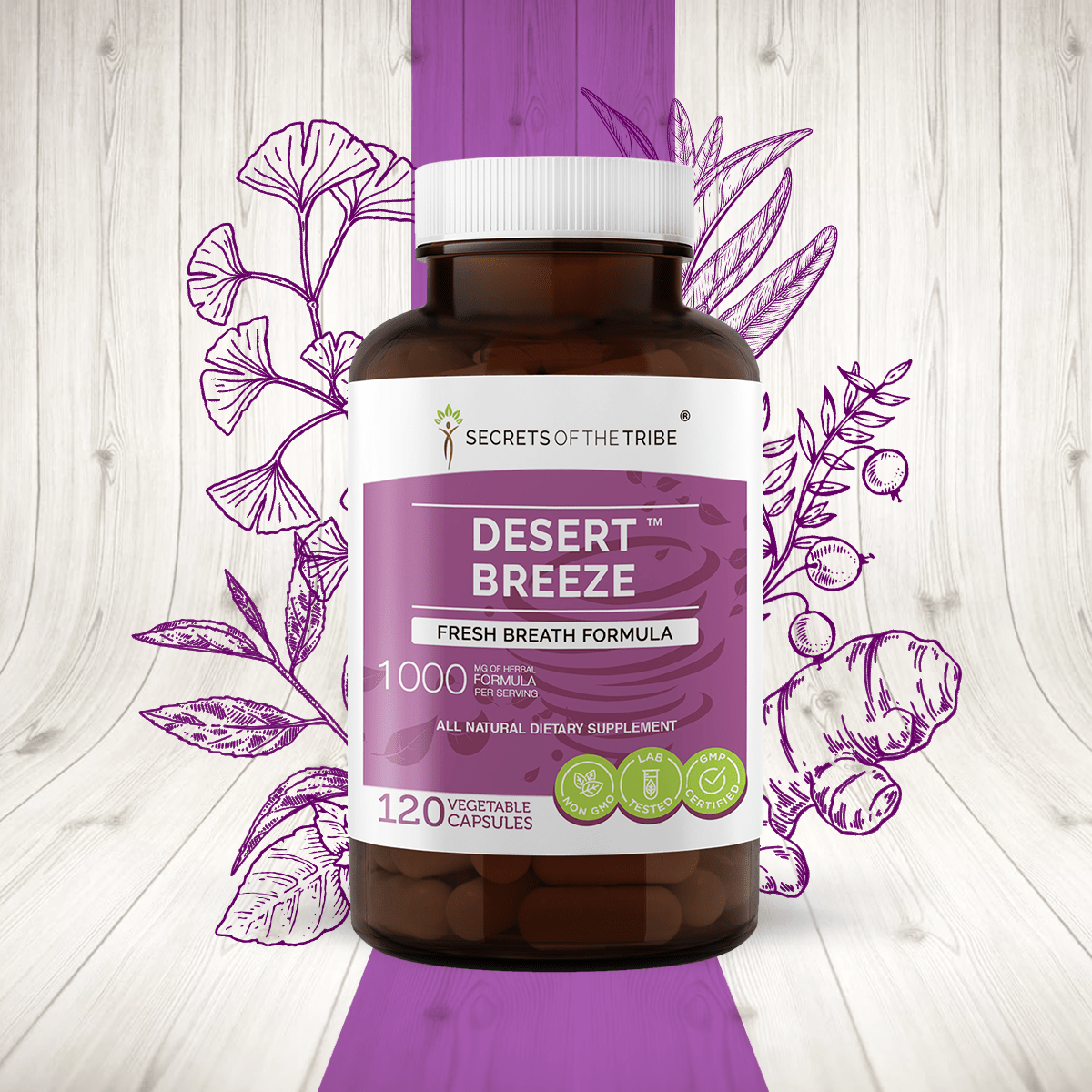 Desert Breeze Capsules. Fresh Breath Formula Secrets Of The Tribe Blend Secrets Of The Tribe