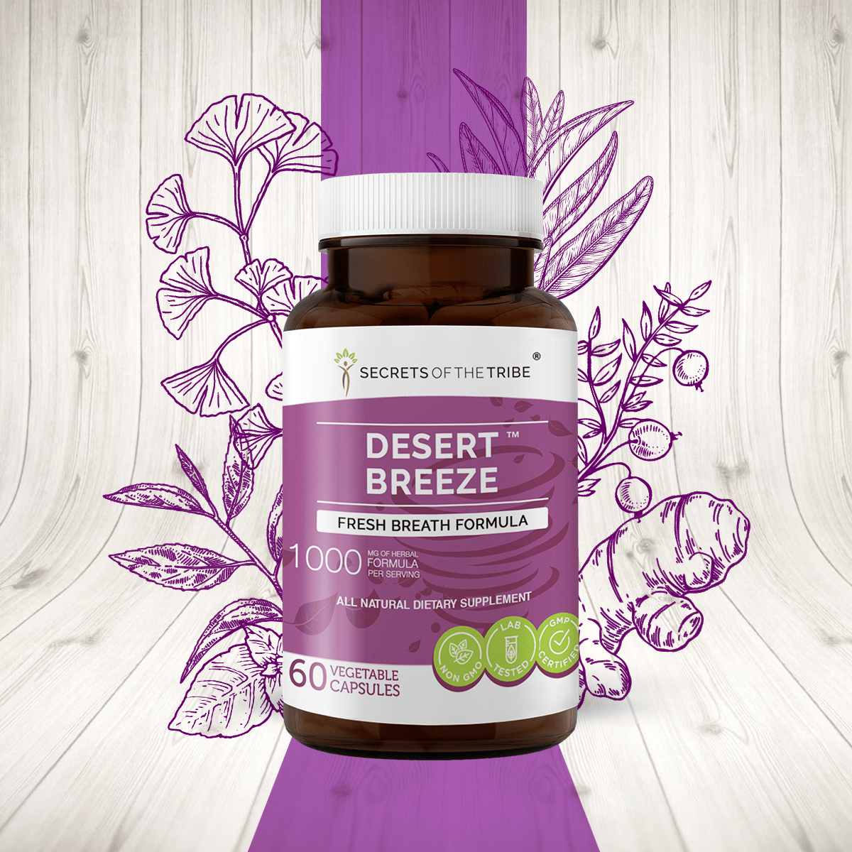 Desert Breeze Capsules. Fresh Breath Formula Secrets Of The Tribe Blend Secrets Of The Tribe