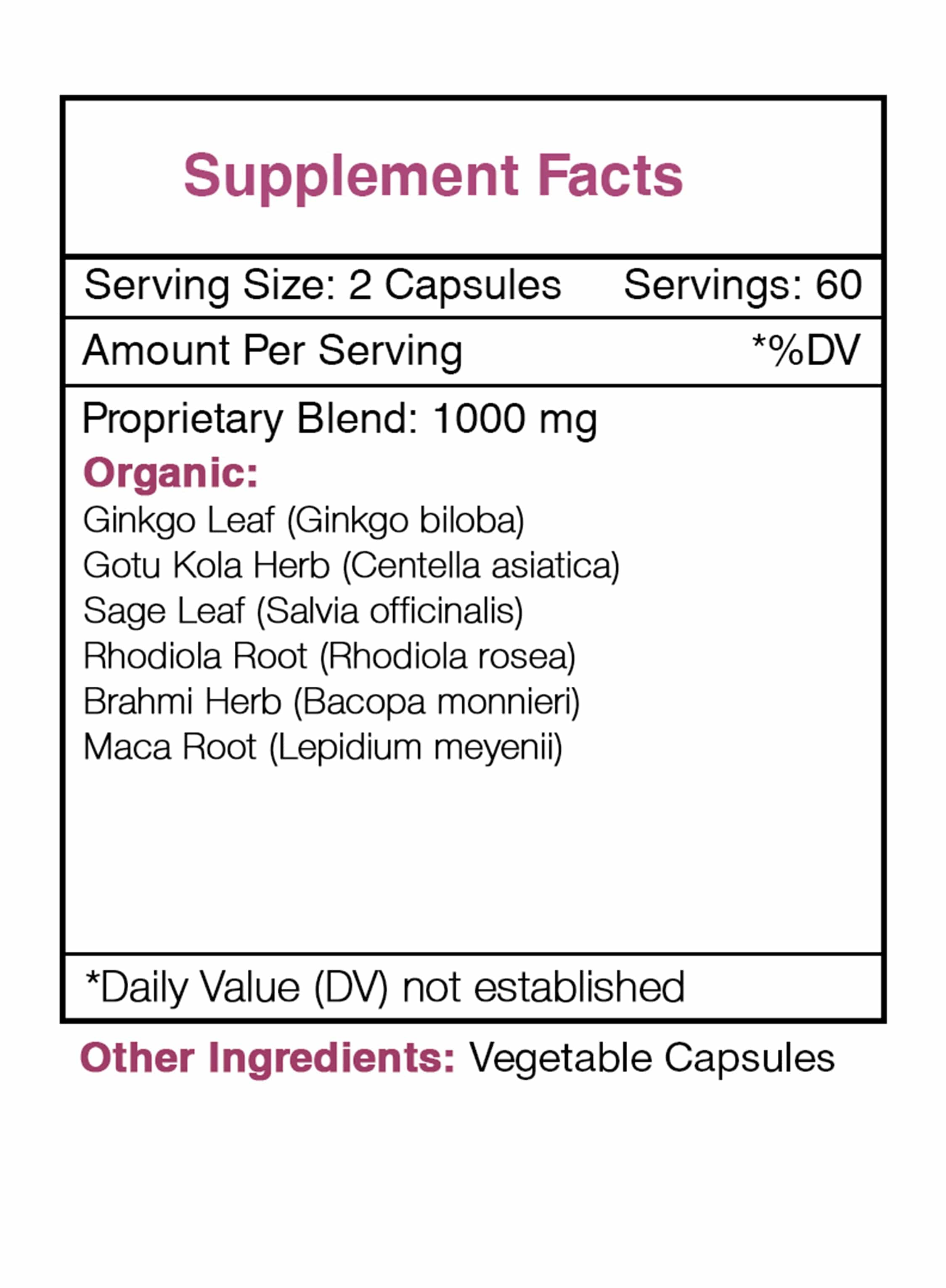 Raven's Wisdom Capsules. Cognitive Health Formula Secrets Of The Tribe Blend Secrets Of The Tribe