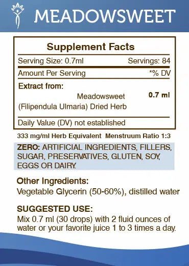 Buy Meadowsweet Tincture online - Secrets Of The Tribe