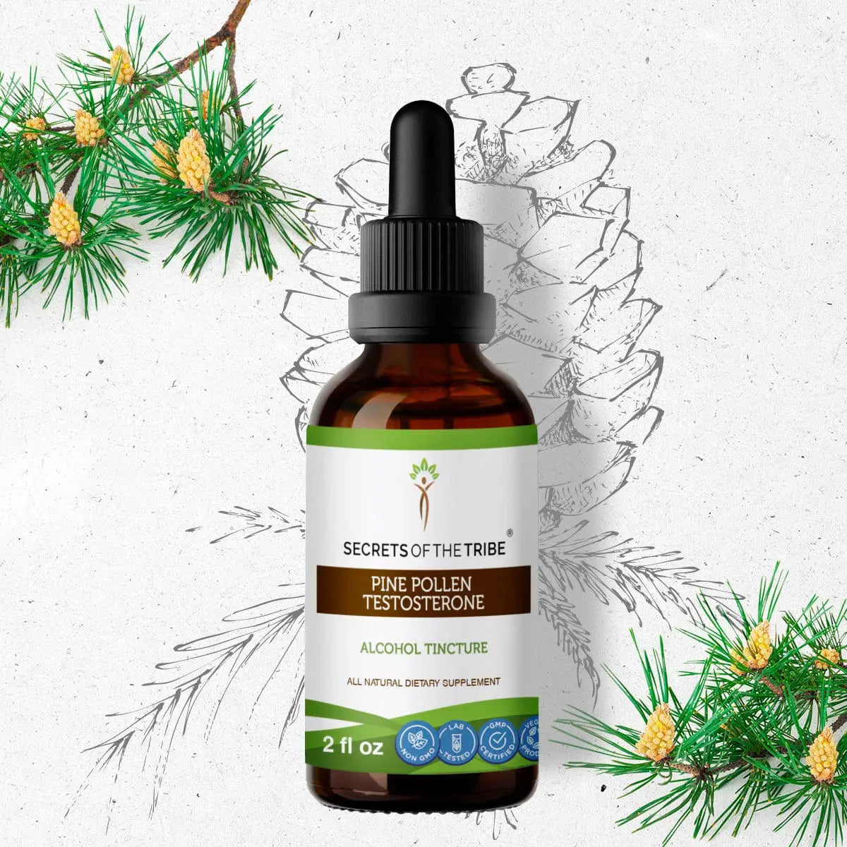 Pine Pollen Testosterone Tincture - Secrets Of The Tribe 