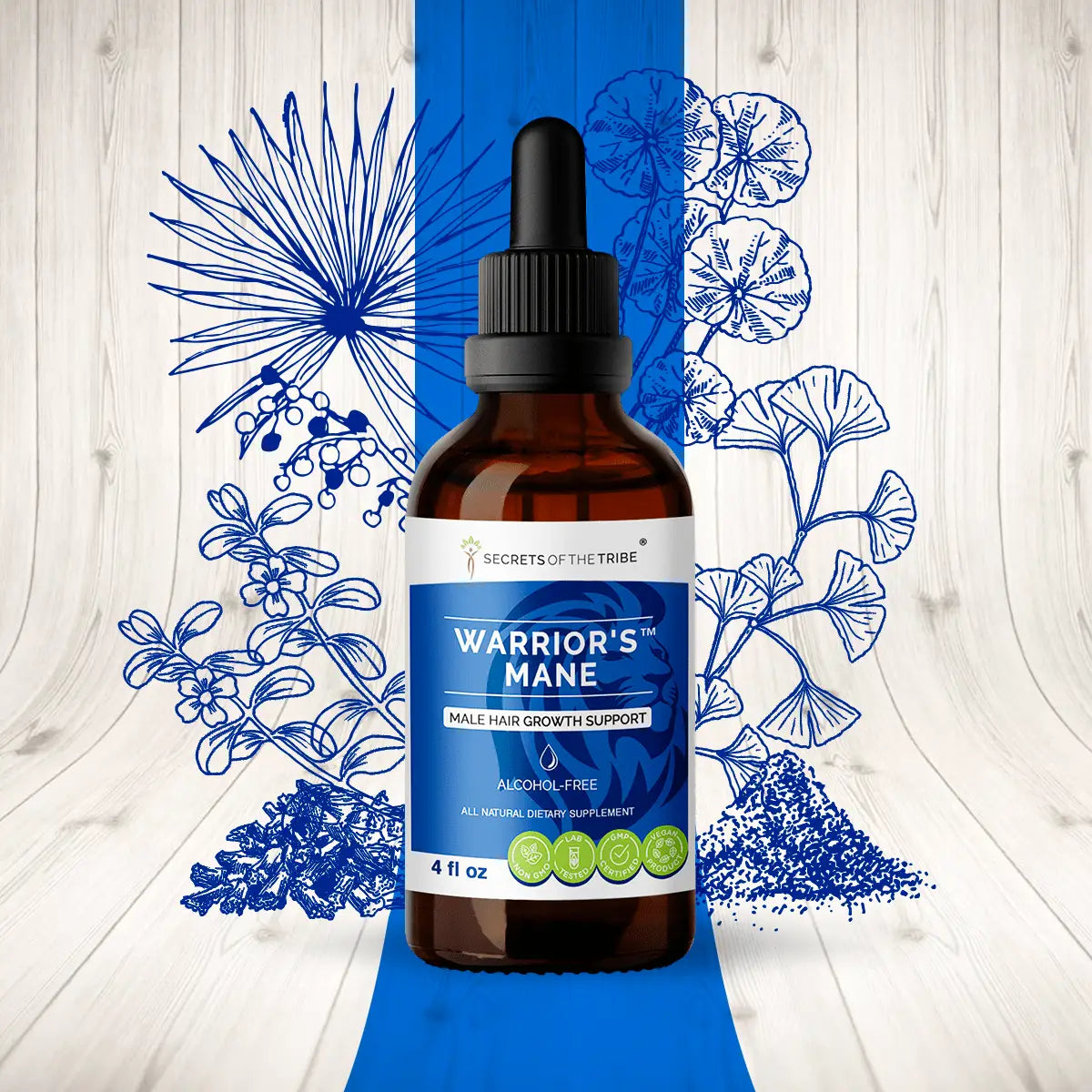 Warrior's Mane - Male Hair Growth Support Secrets Of The Tribe Blend Secrets Of The Tribe