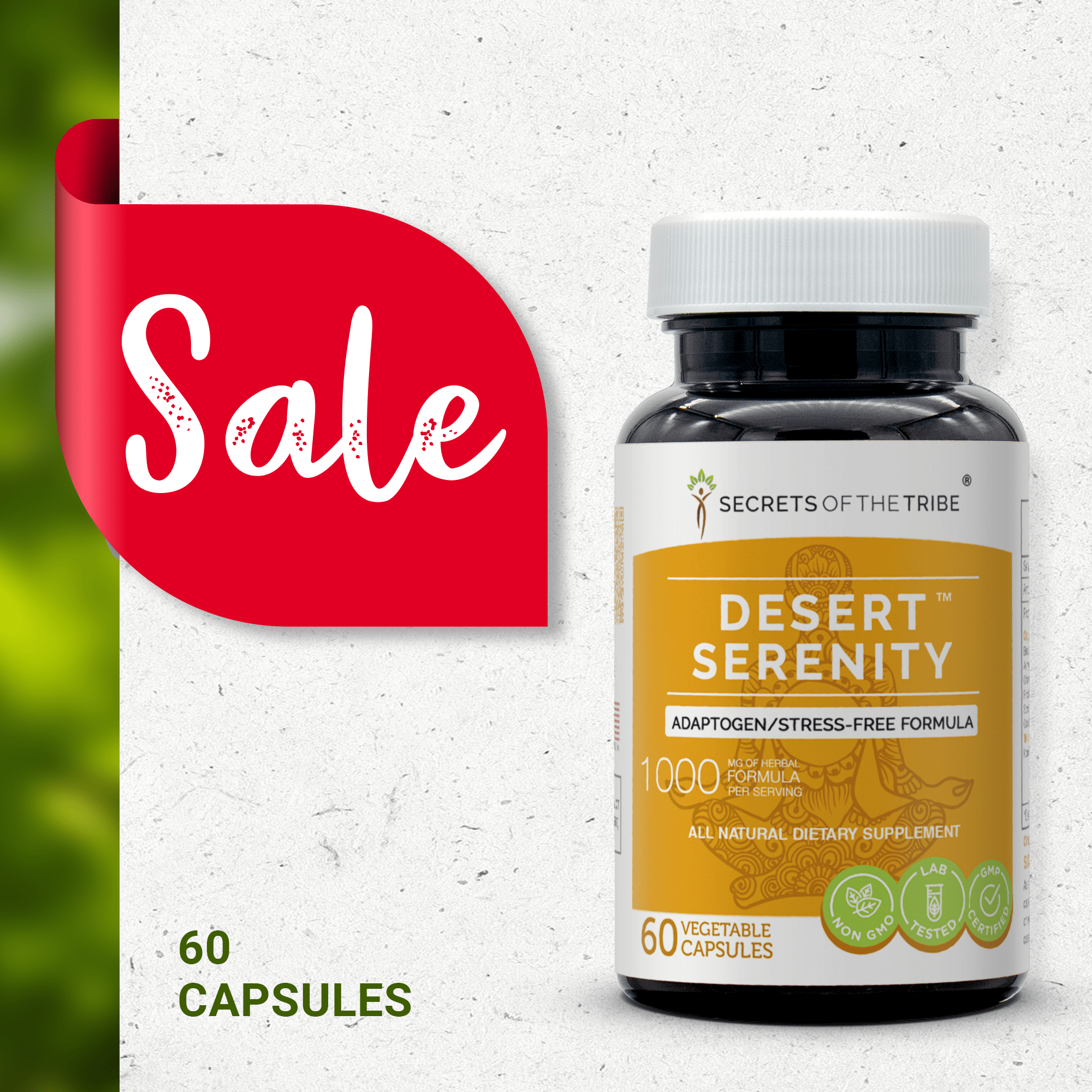 Desert Serenity Capsules. Adaptogen/Stress-free Formula