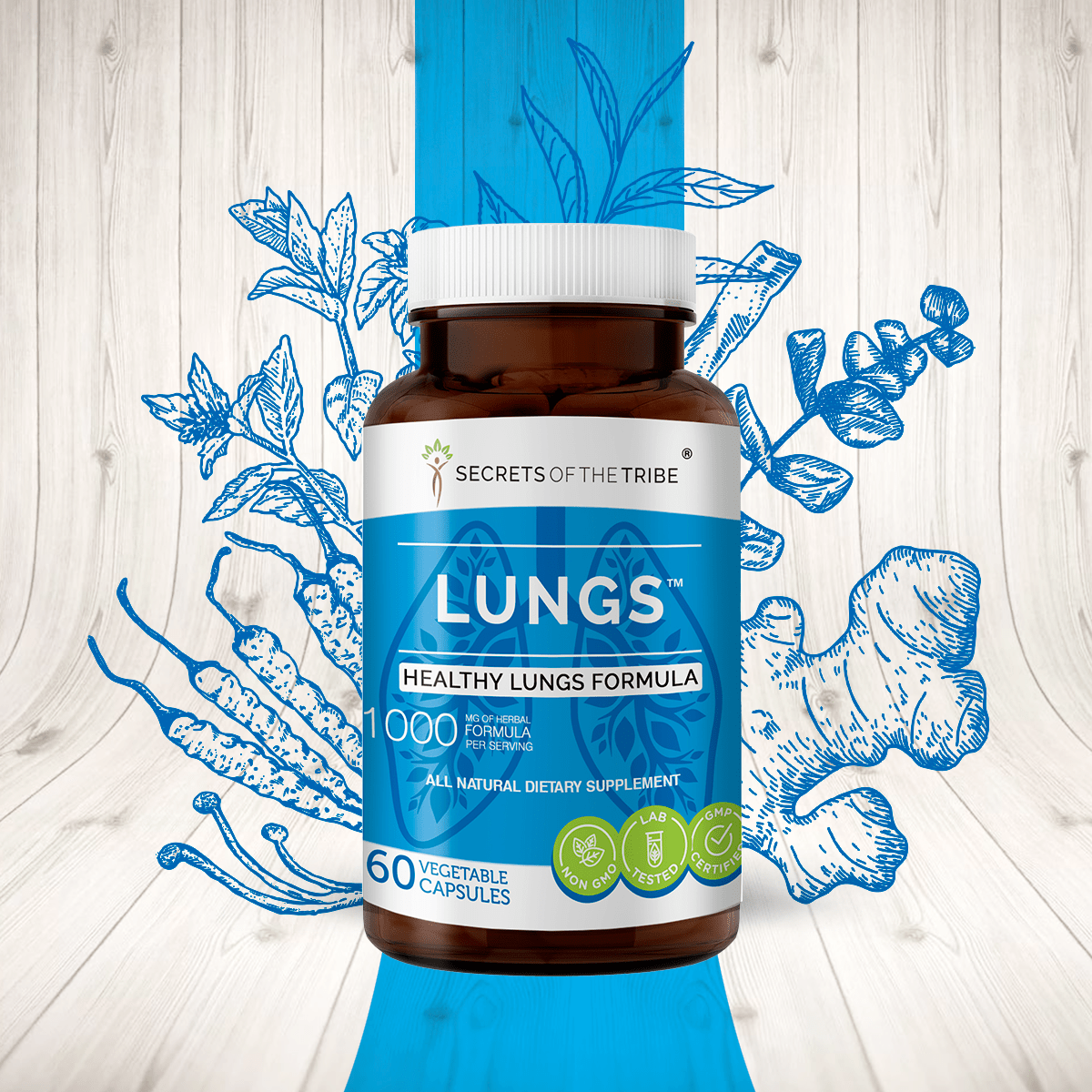 Lungs Capsules. Healthy Lungs Formula