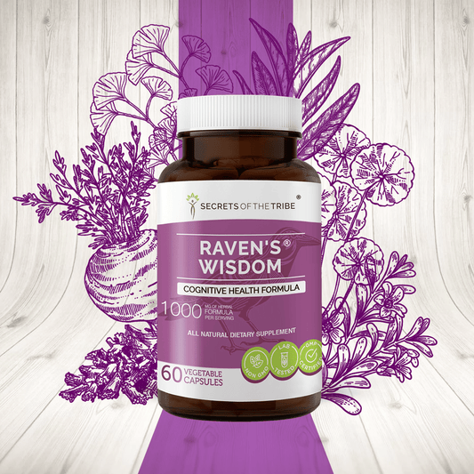 Secrets Of The Tribe Raven's Wisdom Capsules. Cognitive Health Formula buy online 