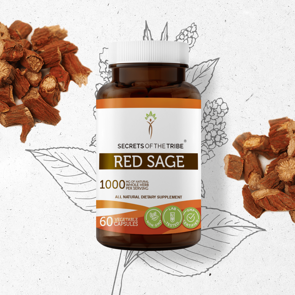 Red Sage Capsules|60&120 Capsules|Certified|Organic