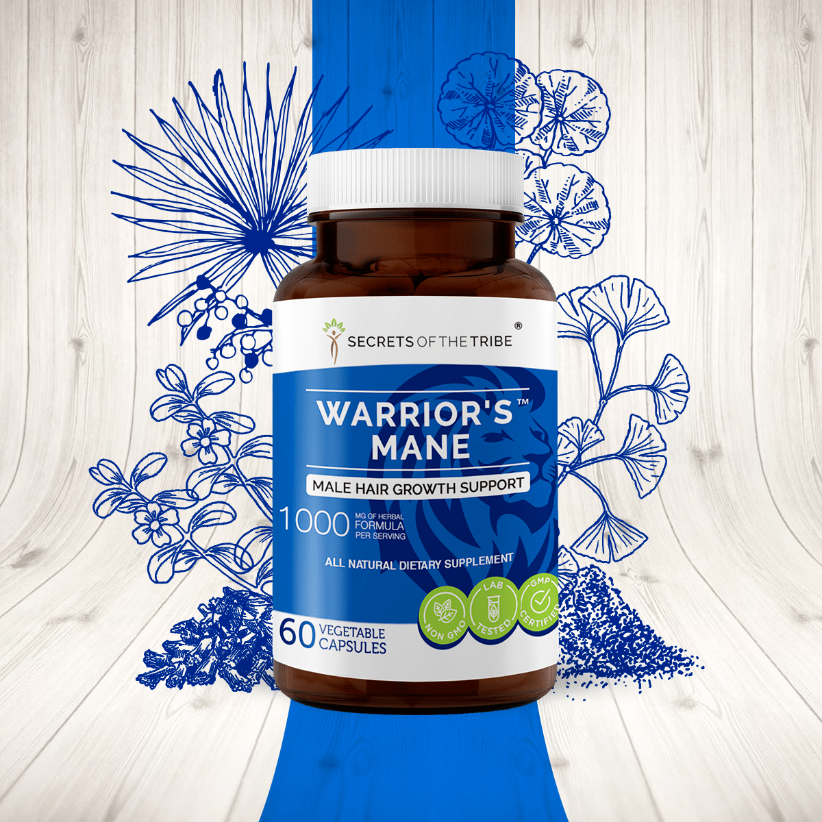 Warrior's Mane Capsules. Male Hair Growth Support