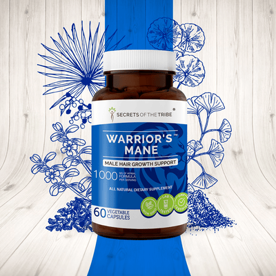 Buy Warrior's Mane Capsules online. Male Hair Growth Support - Secrets Of The Tribe