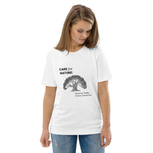 Load image into Gallery viewer, Secrets Of The Tribe White Organic T-Shirt “Care for Nature” (100% cotton) buy online 