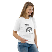Load image into Gallery viewer, Secrets Of The Tribe White Organic T-Shirt “Care for Nature” (100% cotton) buy online 